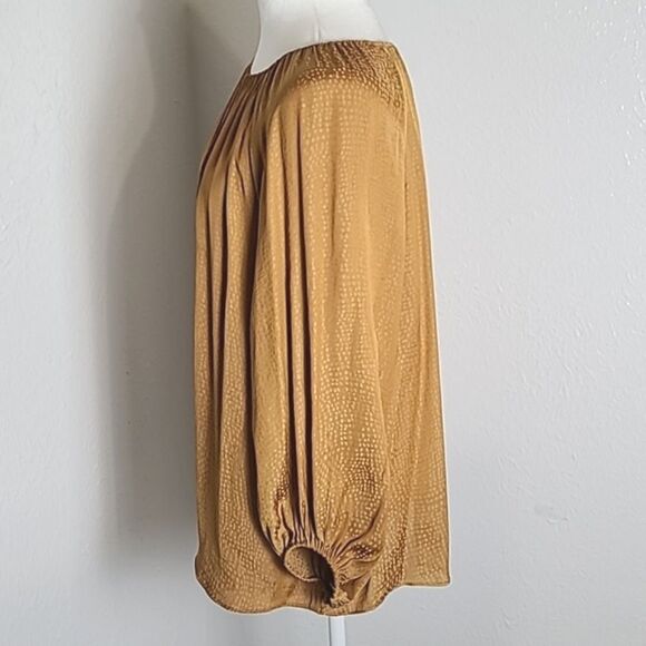 Worthington Light Orangey Tan Wide Longsleeve Pullover Blouse, Size Medium - Picture 4 of 8